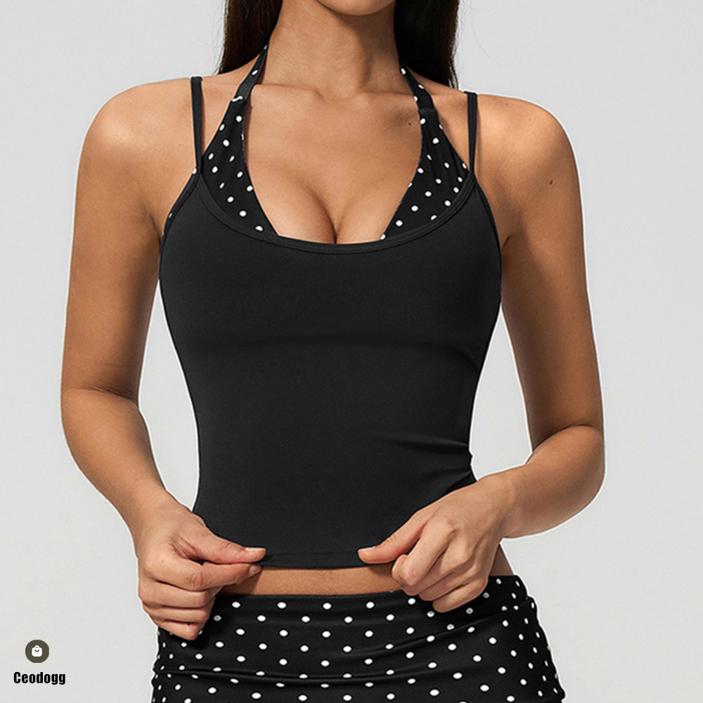 Polka Dot Women Strap Halter Y - Suspender Tank Top review and price